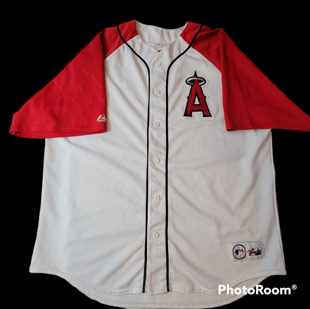ANAHEIM Los Angeles ANGELS Baseball MAJESTIC Blank Sewn Logo MLB Men's 2XL XXL.
